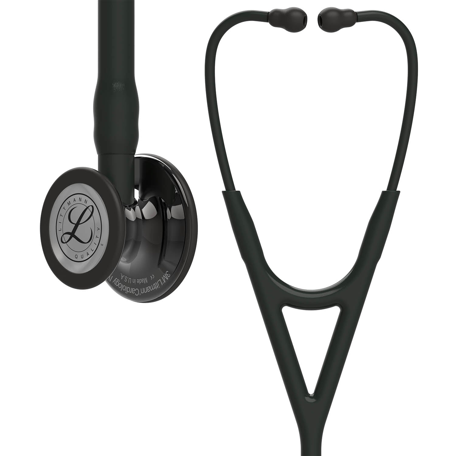 Littmann Cardiology IV Diagnostic Stethoscope: Smoke & Black - Black Stem 6232 - Over Engraved - Littmann Stethoscopes
