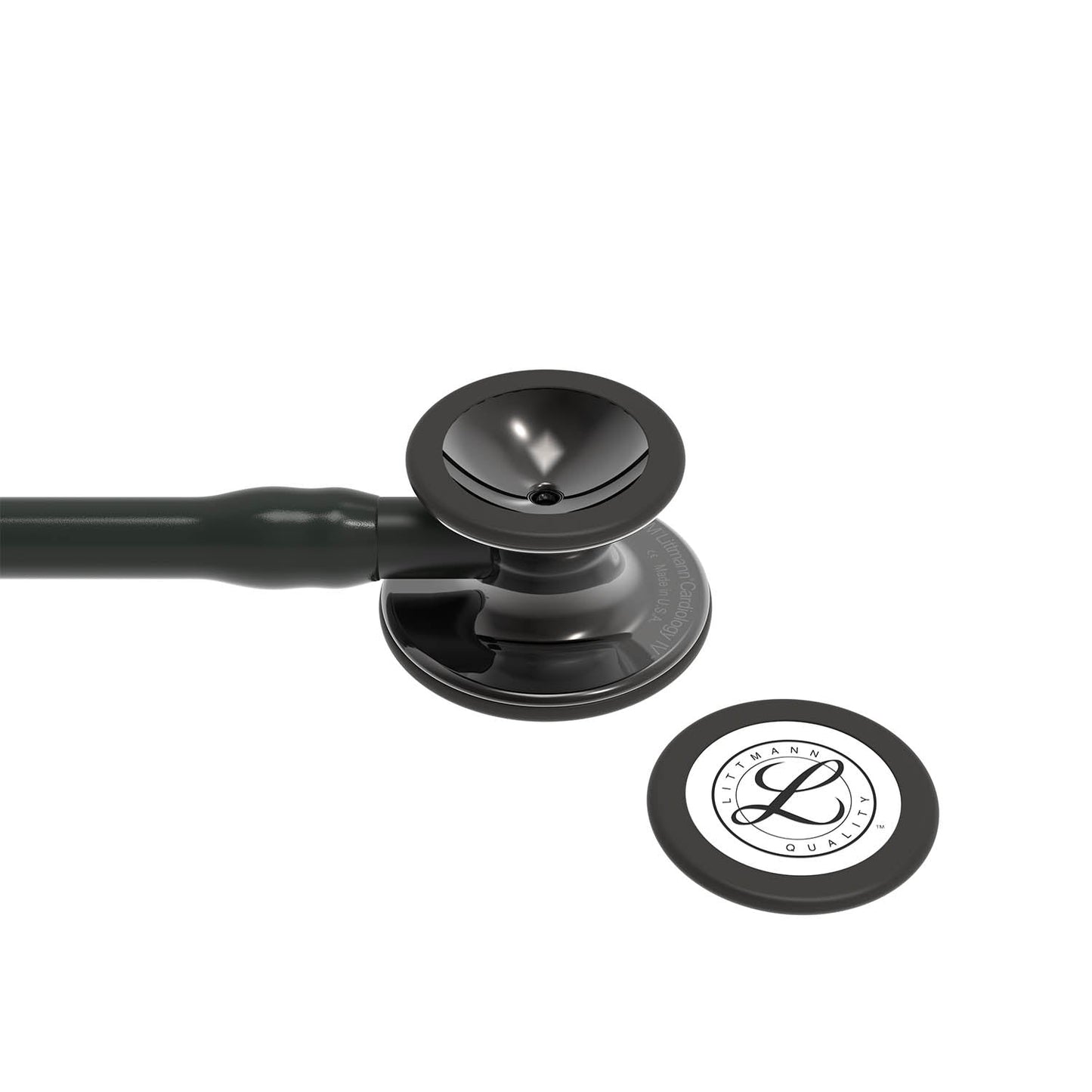 Littmann Cardiology IV Diagnostic Stethoscope: Smoke & Black - Black Stem 6232 - Over Engraved - Littmann Stethoscopes