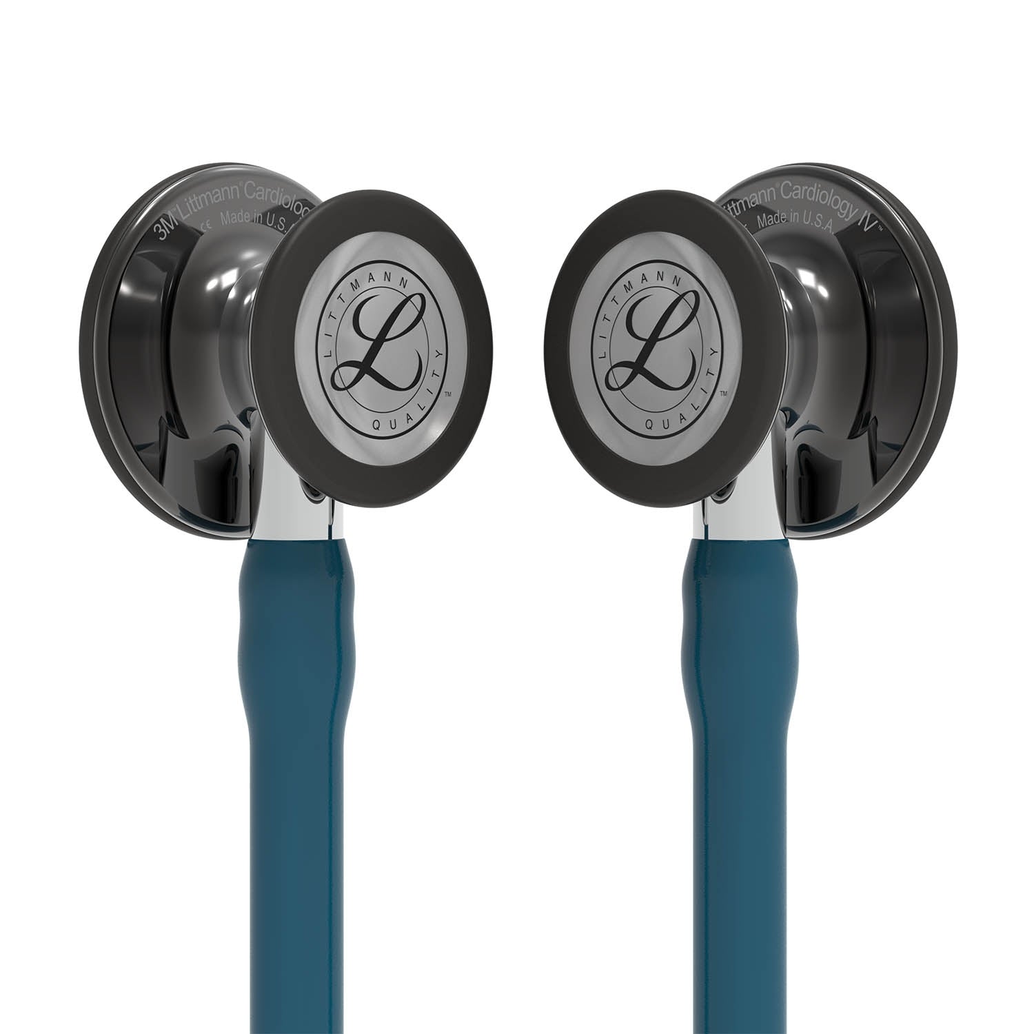 Littmann Cardiology IV Diagnostic Stethoscope: Smoke & Caribbean Blue - Mirror Stem 6234 - Over Engraved - Littmann Stethoscopes