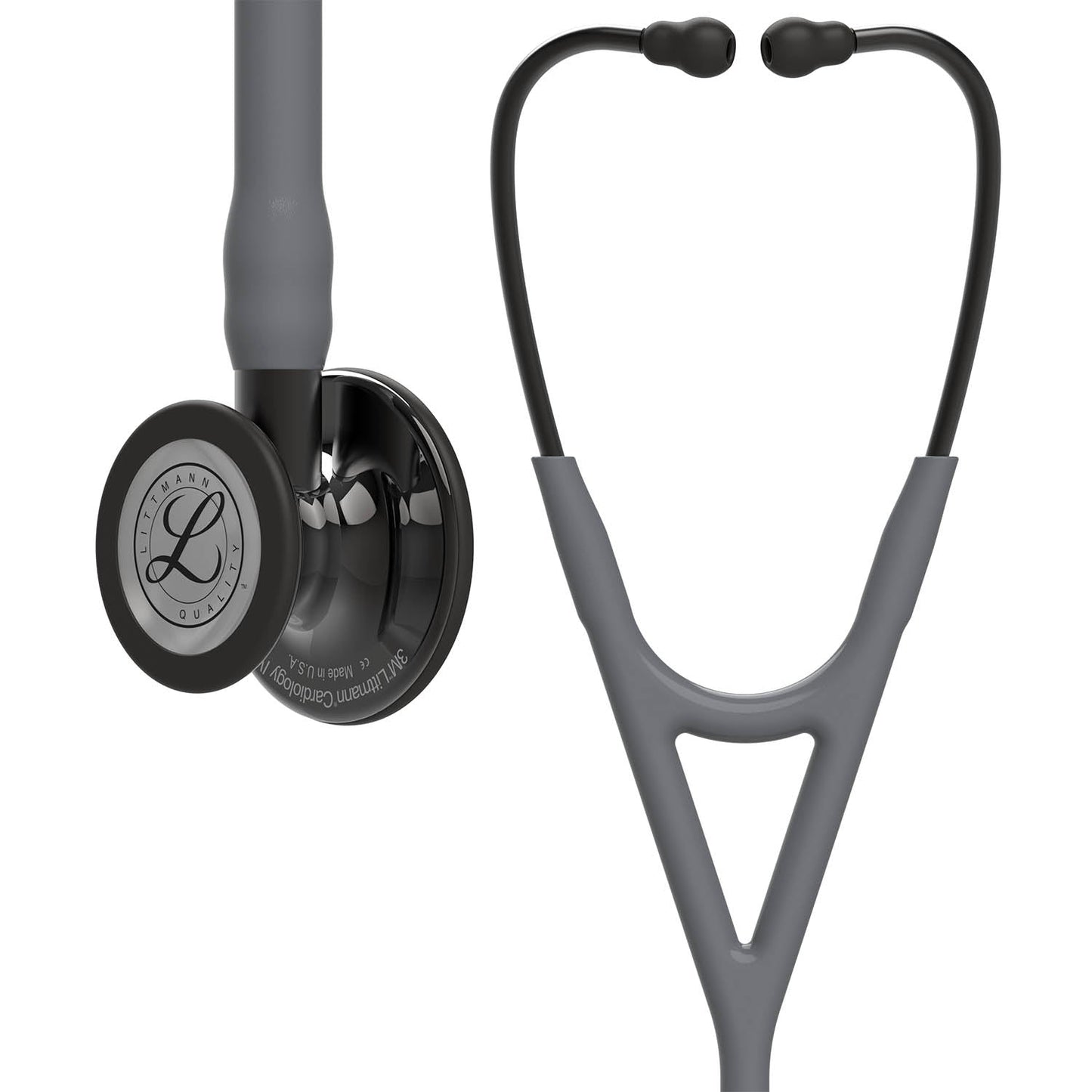 Littmann Cardiology IV Diagnostic Stethoscope: Smoke & Grey - Smoke Stem 6238 - Over Engraved - Littmann Stethoscopes