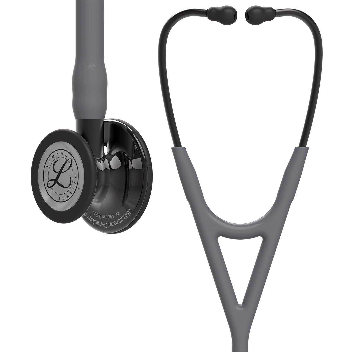 Littmann Cardiology IV Diagnostic Stethoscope: Smoke & Grey - Smoke Stem 6238 - Over Engraved - Littmann Stethoscopes