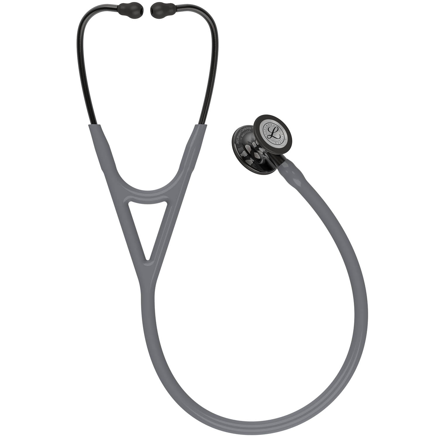 Littmann Cardiology IV Diagnostic Stethoscope: Smoke & Grey - Smoke Stem 6238 - Over Engraved - Littmann Stethoscopes