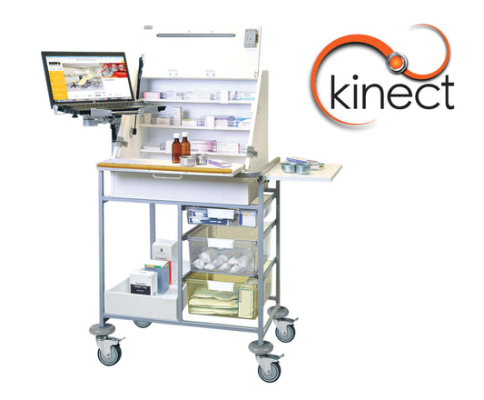 Kinect EPMA Station - Large Ward Drug Trolley with Storage Box - 