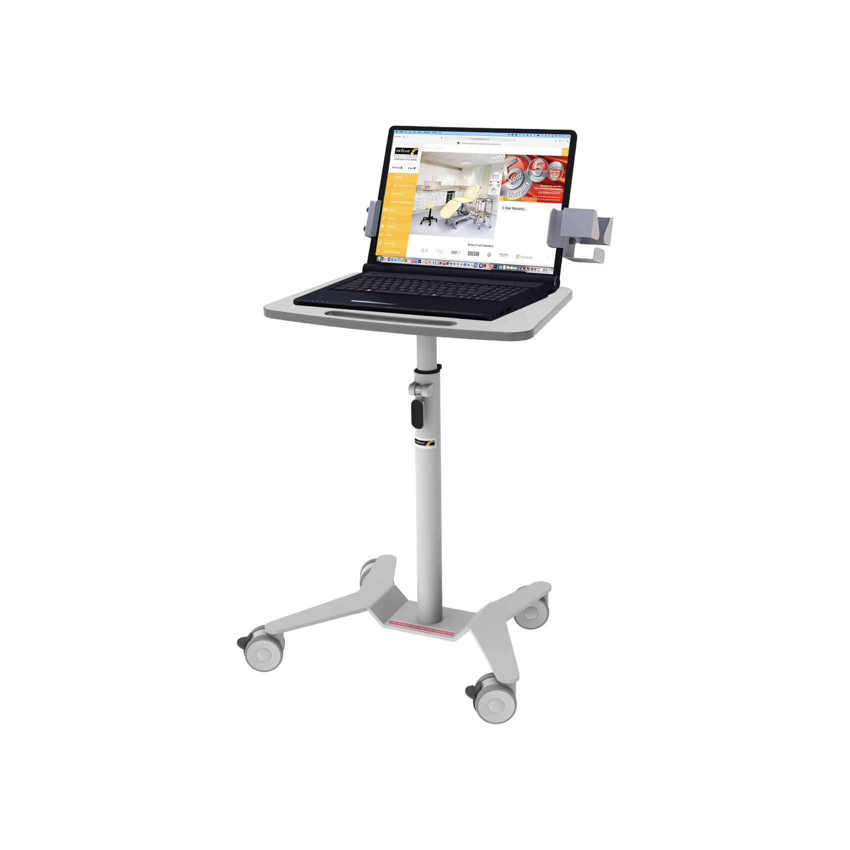 Kinect Laptop Station - Gas Assisted Height Adjustment Worktop - 
