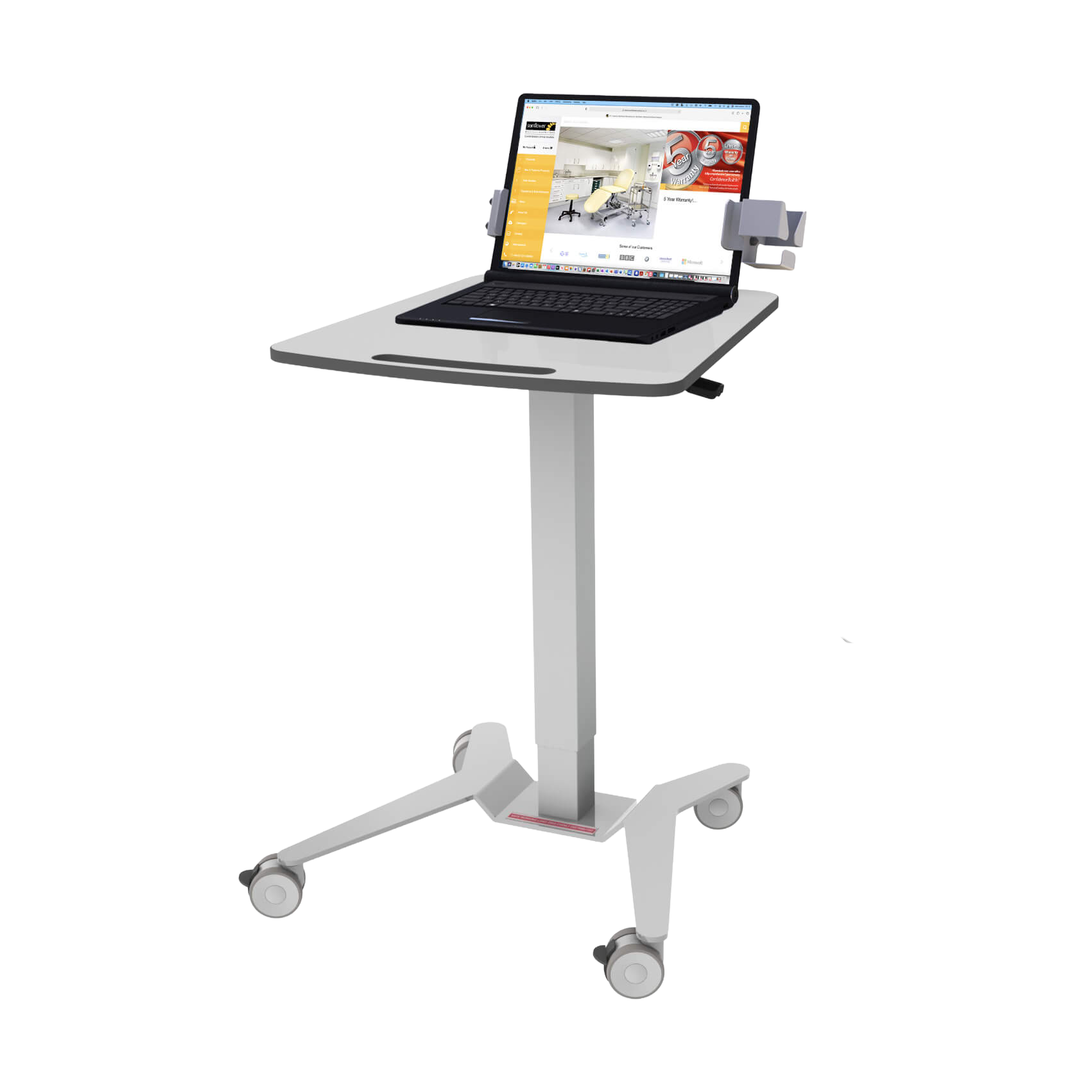 Kinect Laptop Station - Gas Assisted Height Adjustment Worktop - 