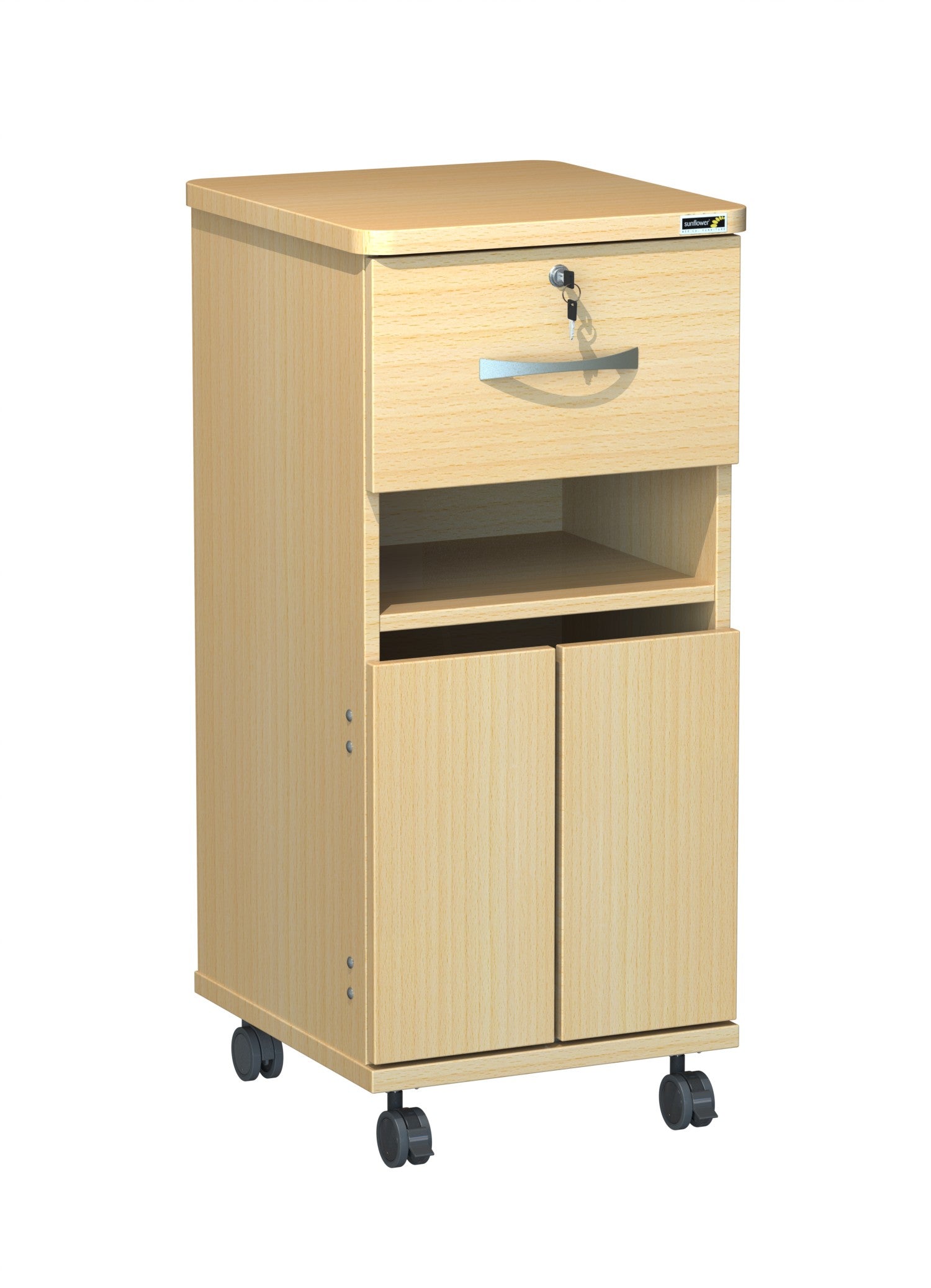 Axis Bedside Locker - Locking Top Draw - Middle Shelf - Bottom Doors ...