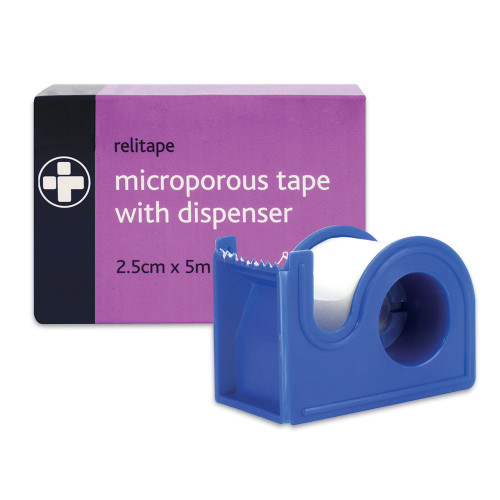 Microporous Tape with Dispenser 2.5cm x 5m - Reliance