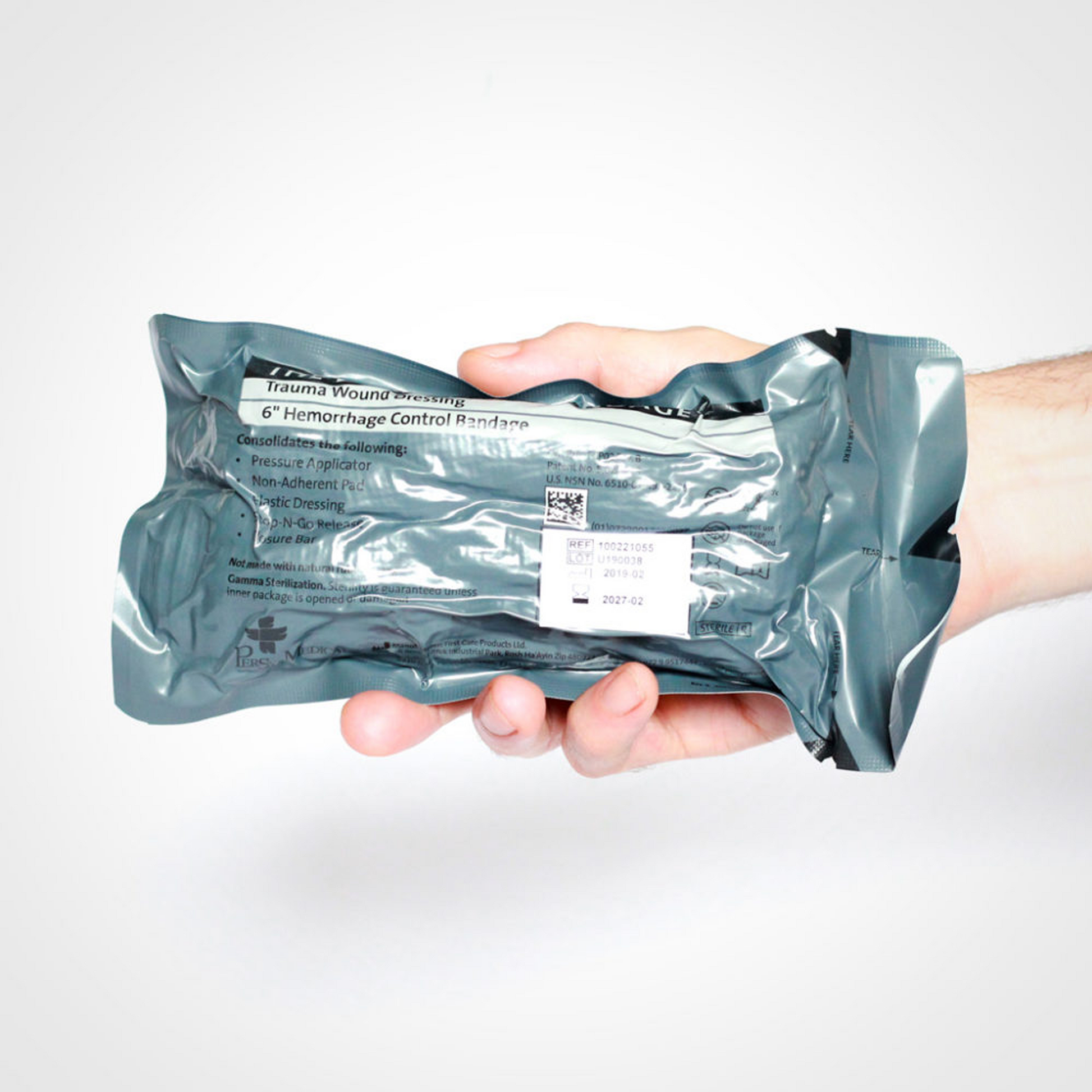 MediTac Emergency High Strength Pressure Bandage Trauma Wound Dressing  Hemostatic Control Bandage 6 Inch