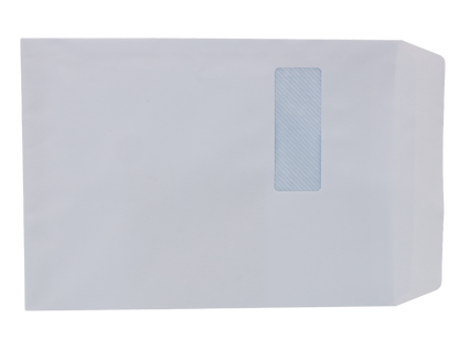 Window Envelope, C4, 90GSM, White, self seal, Pack of 250 - 