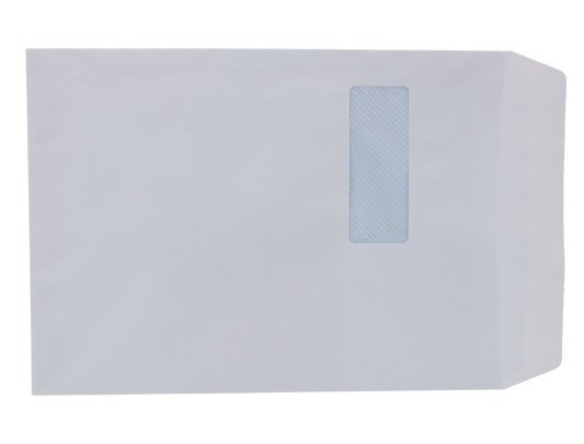 Window Envelope, C4, 90GSM, White, self seal, Pack of 250 - 