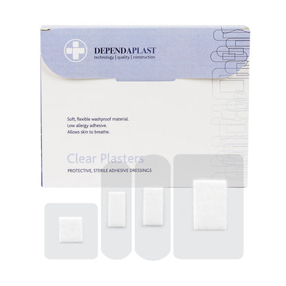 Dependaplast - Washproof Plasters - -Assorted - -Clear - Box of 100 - 
