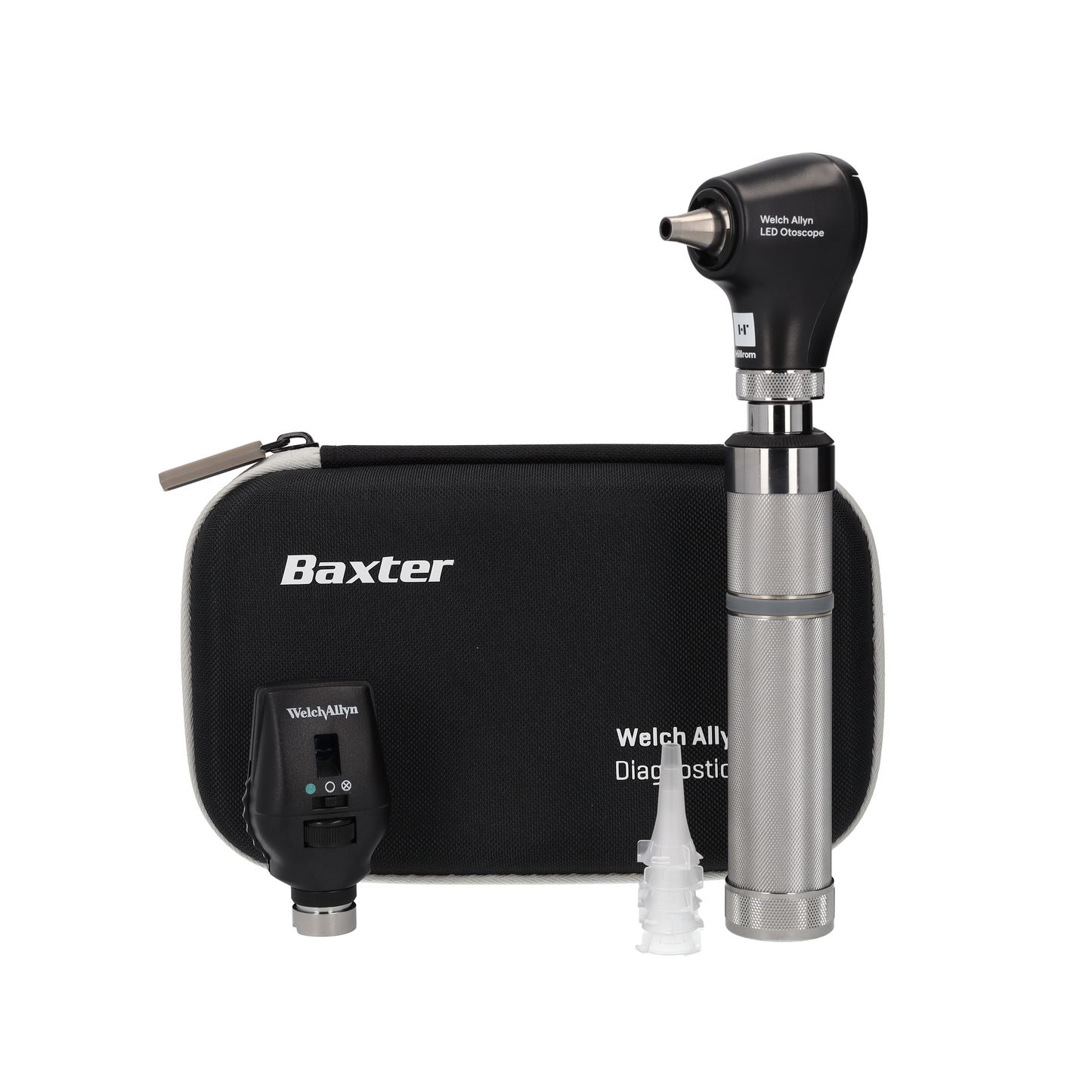 Welch Allyn 3.5V Diagnostic Set - Coaxial LED Opthalmoscope, Basic LED Otoscope, Alkaline C-Cell Battery Handle and Hard Case - 
