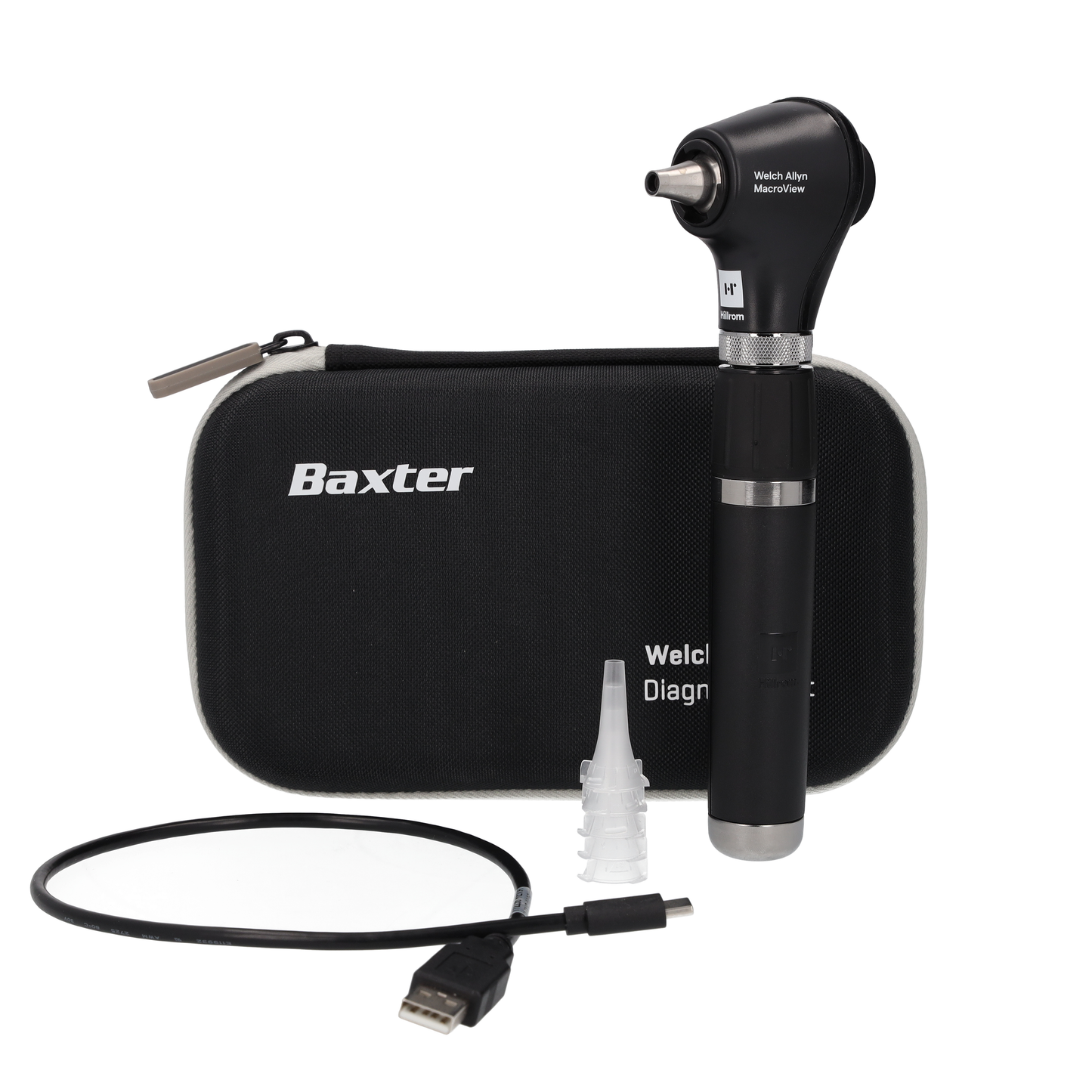 Welch Allyn MacroView Basic LED Otoscope, Premium Lithum Ion, USB Rechargable Handel and Hard Case - 