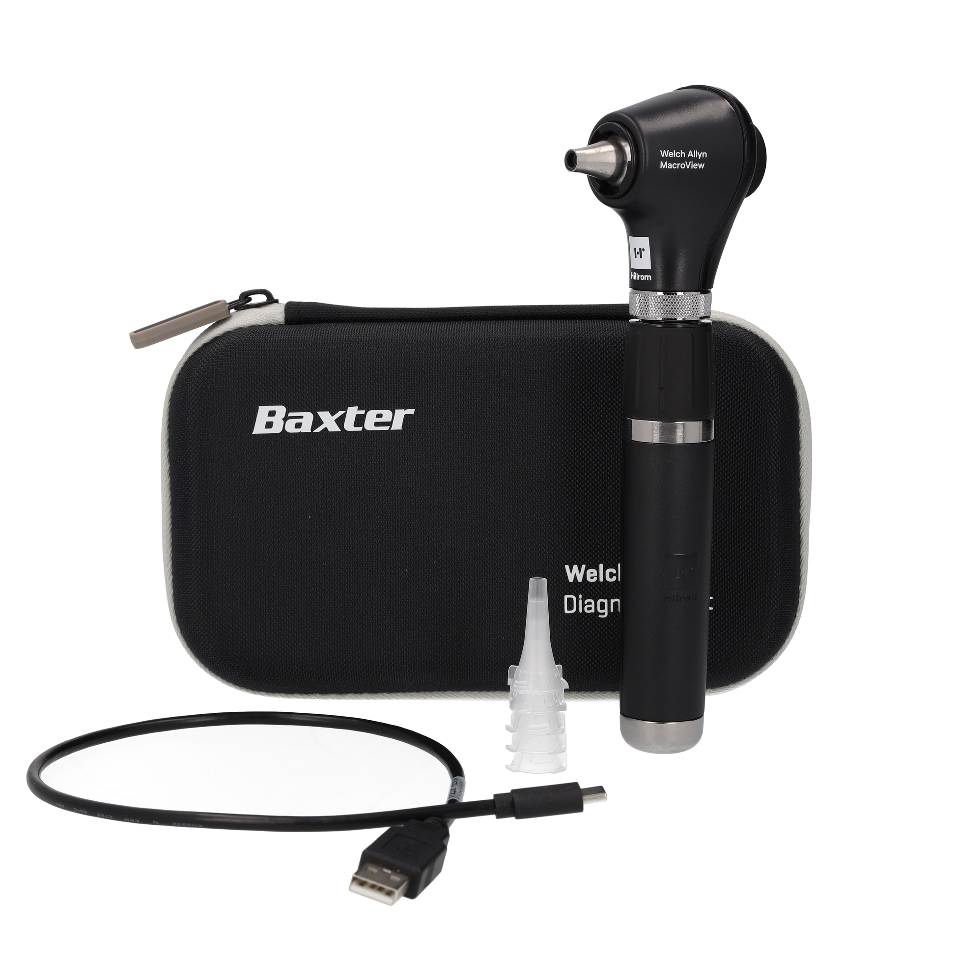 Welch Allyn MacroView Basic LED Otoscope, Premium Lithum Ion, USB Rechargable Handel and Hard Case - 