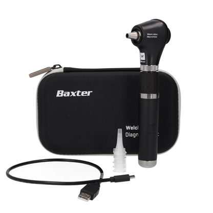 Welch Allyn MacroView Basic LED Otoscope, Premium Lithum Ion, USB Rechargable Handel and Hard Case - 