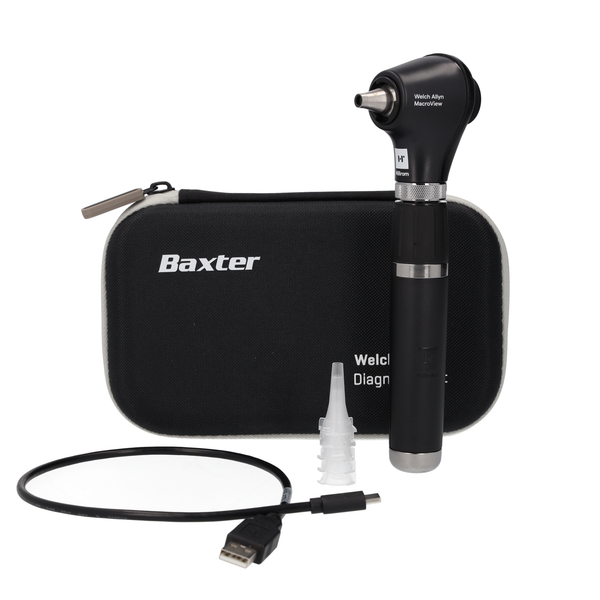 Welch Allyn MacroView Basic LED Otoscope, Premium Lithum Ion, USB Rechargable Handel and Hard Case - 