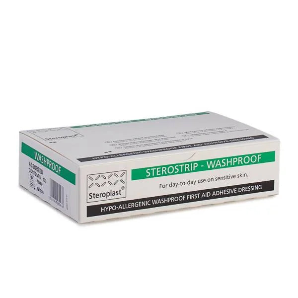 Hypo-Allergenic Washproof Plasters 5 assorted sizes  - Pack of 100