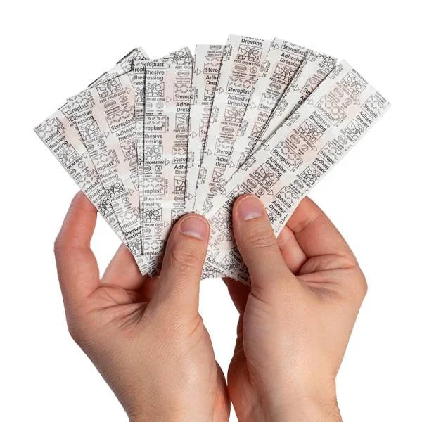 Hypo-Allergenic Washproof Plasters 5 assorted sizes  - Pack of 100