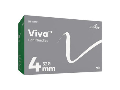 BD Viva™ Pen Needles 0.23mm (32G) x 4mm - Box of 90