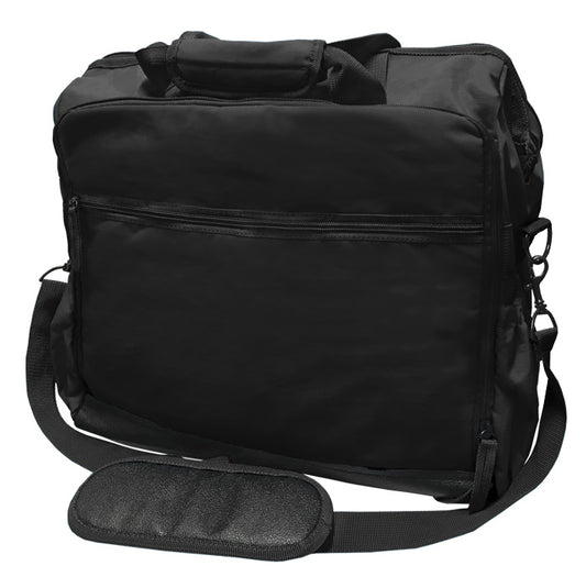Nylon Cargo Bag 10" x 12" with Velcro Closed Pocket and Shoulder Strap - Black