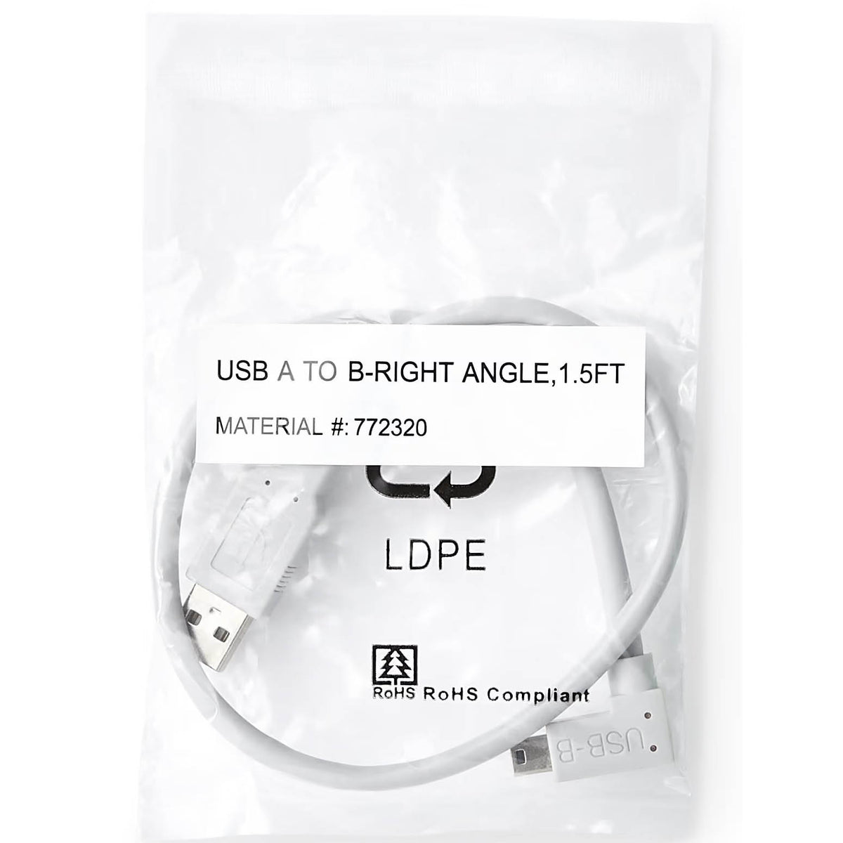 USB-A To USB-B Right Angle 1.5ft - Welch Allyn
