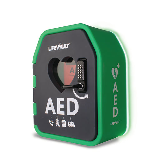 LifeVault Temperature Controlled AED Cabinet - Lockable Door - 