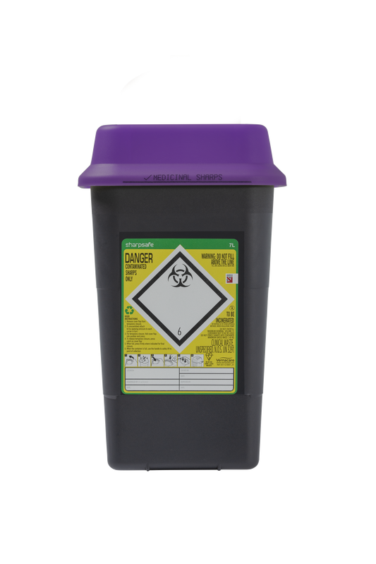 Sharpsafe® 7L Recycled Container with Purple
