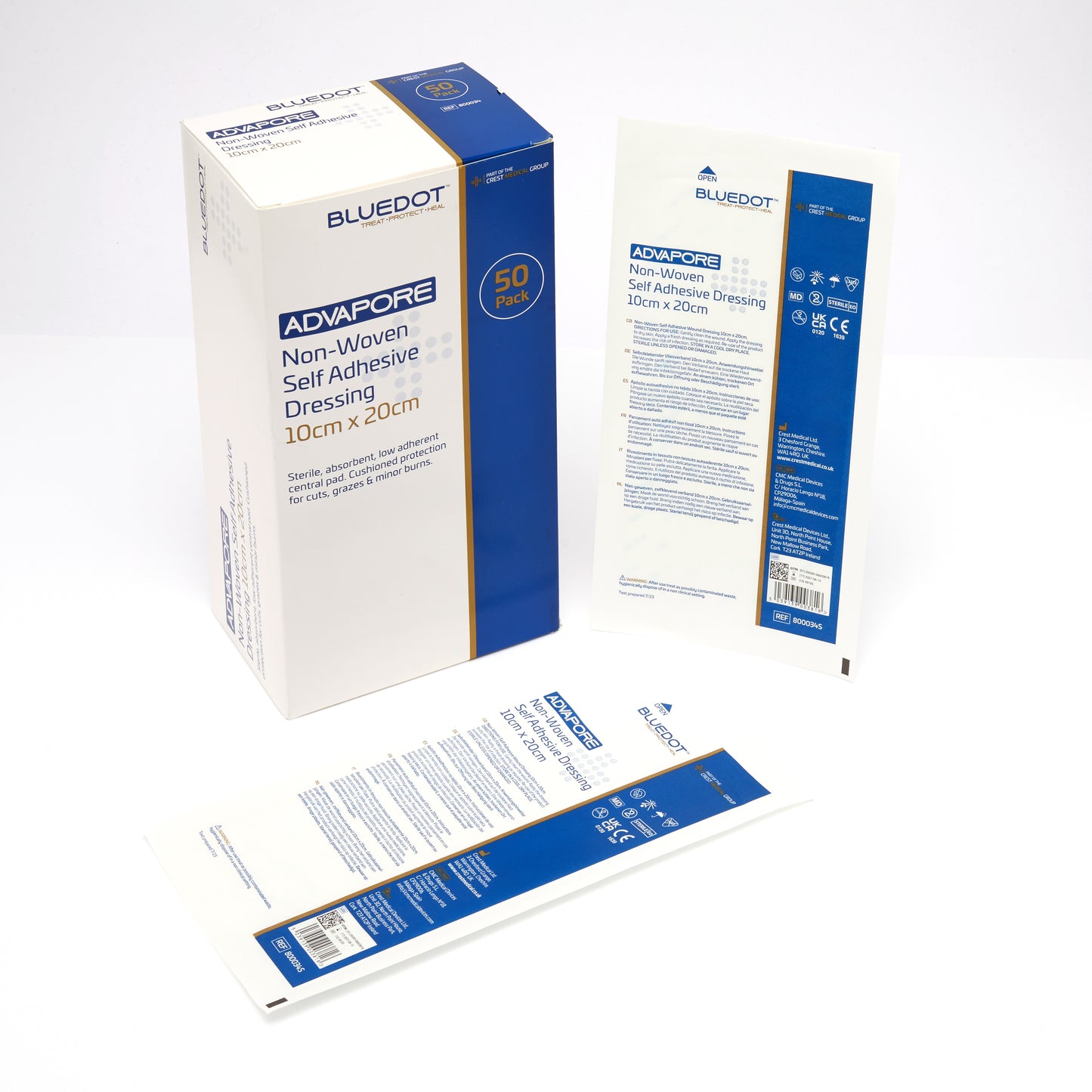 Advapore Fabric Non-Woven Adhesive Wound Dressing 10cm x 15cm (Box 50)