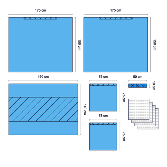 365 Standard Universal Surgical Drape Set - Pack of 14 - 