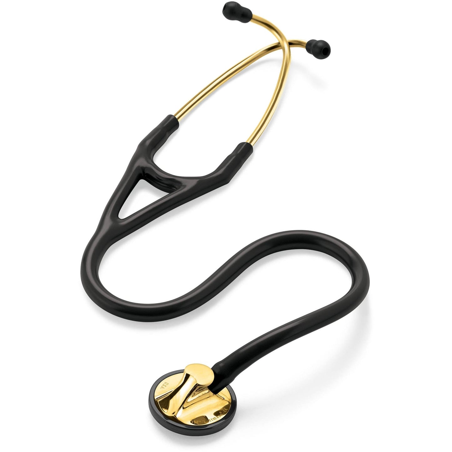 Littmann Master Cardiology Stethoscope: Black & Brass 2175 - Over Engraved - Littmann Stethoscopes