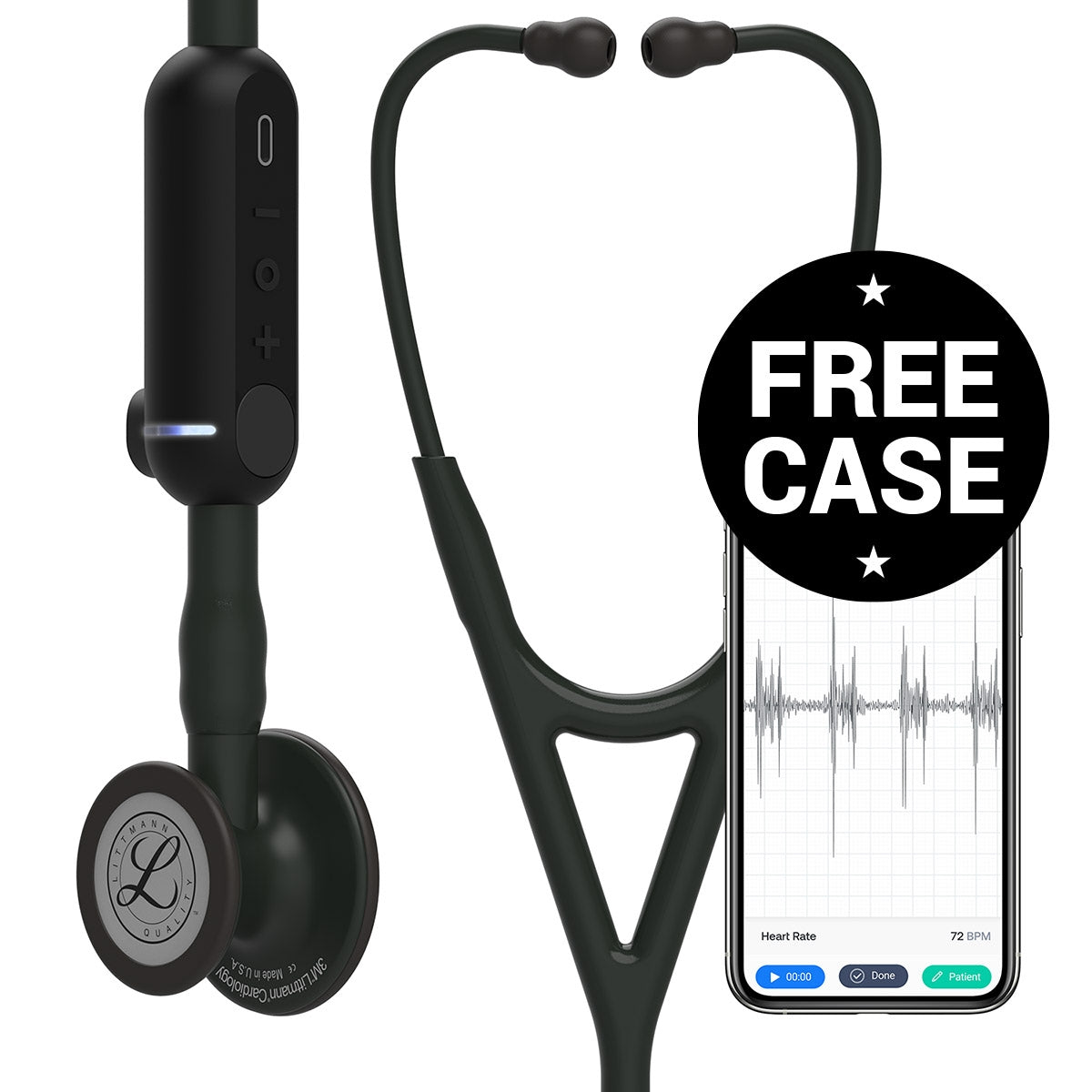 Littmann CORE Digital Stethoscope 8490 - Black - Over Engraved - Littmann Stethoscopes