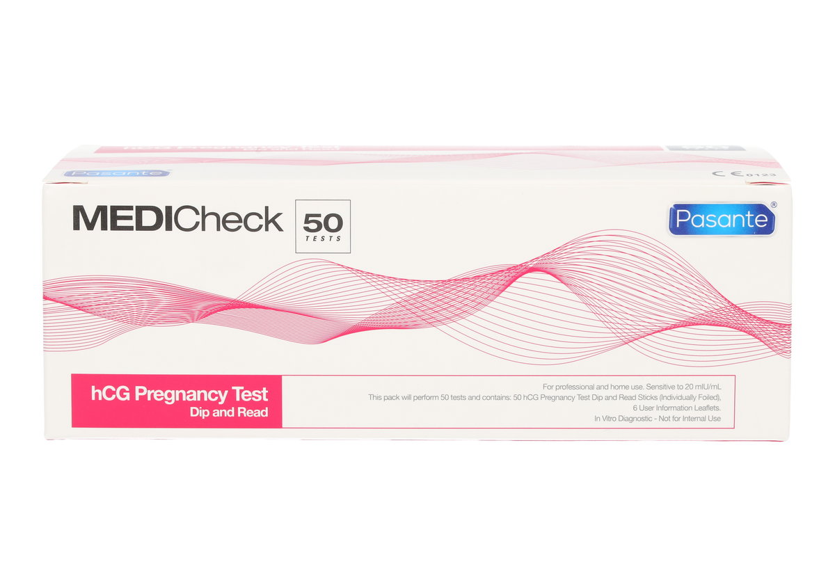 Medicheck Lab MEDIcheck hCG Pregnancy Test Strips Dip and Read - Box of 50 – Medisave UK
