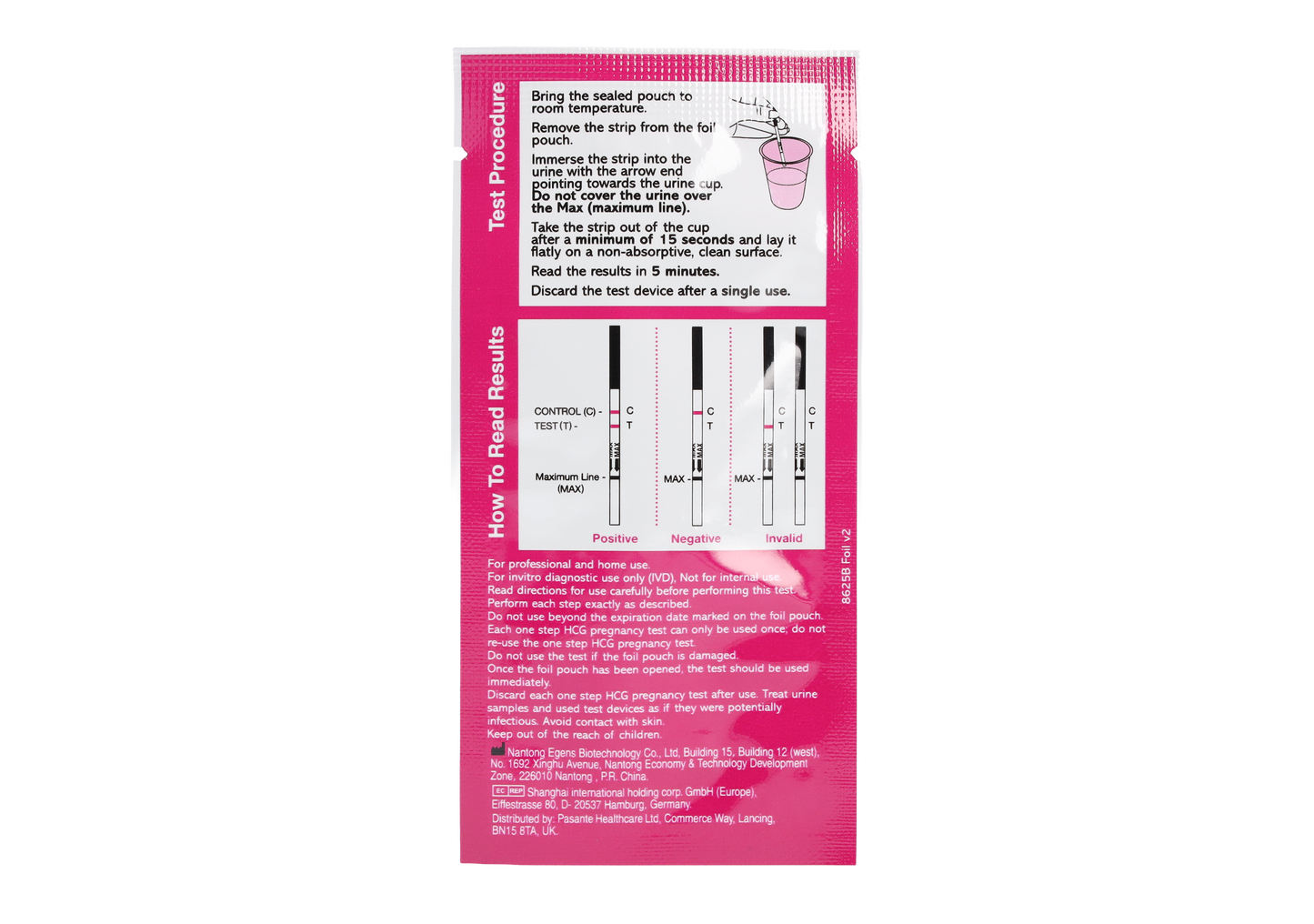 MEDIcheck hCG Pregnancy Test Strips Dip and Read - Box of 50 - Pasante