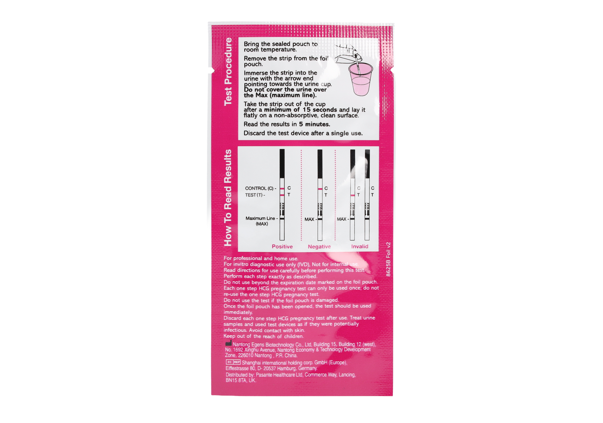 MEDIcheck hCG Pregnancy Test Strips Dip and Read - Box of 50 - Pasante