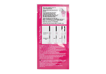 MEDIcheck hCG Pregnancy Test Strips Dip and Read - Box of 50 - Pasante