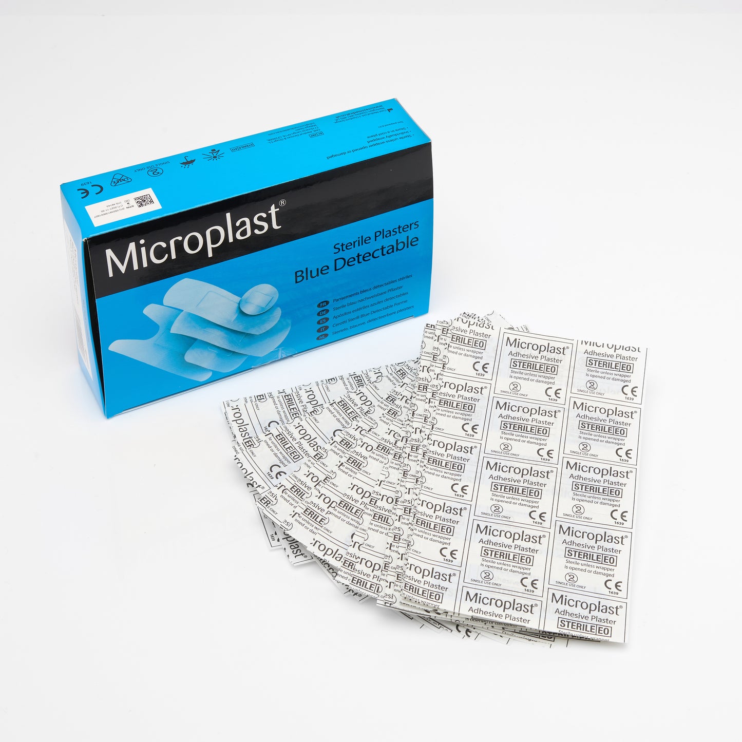 Microplast Blue Detectable Plasters 7cm x 2cm (Box 100)