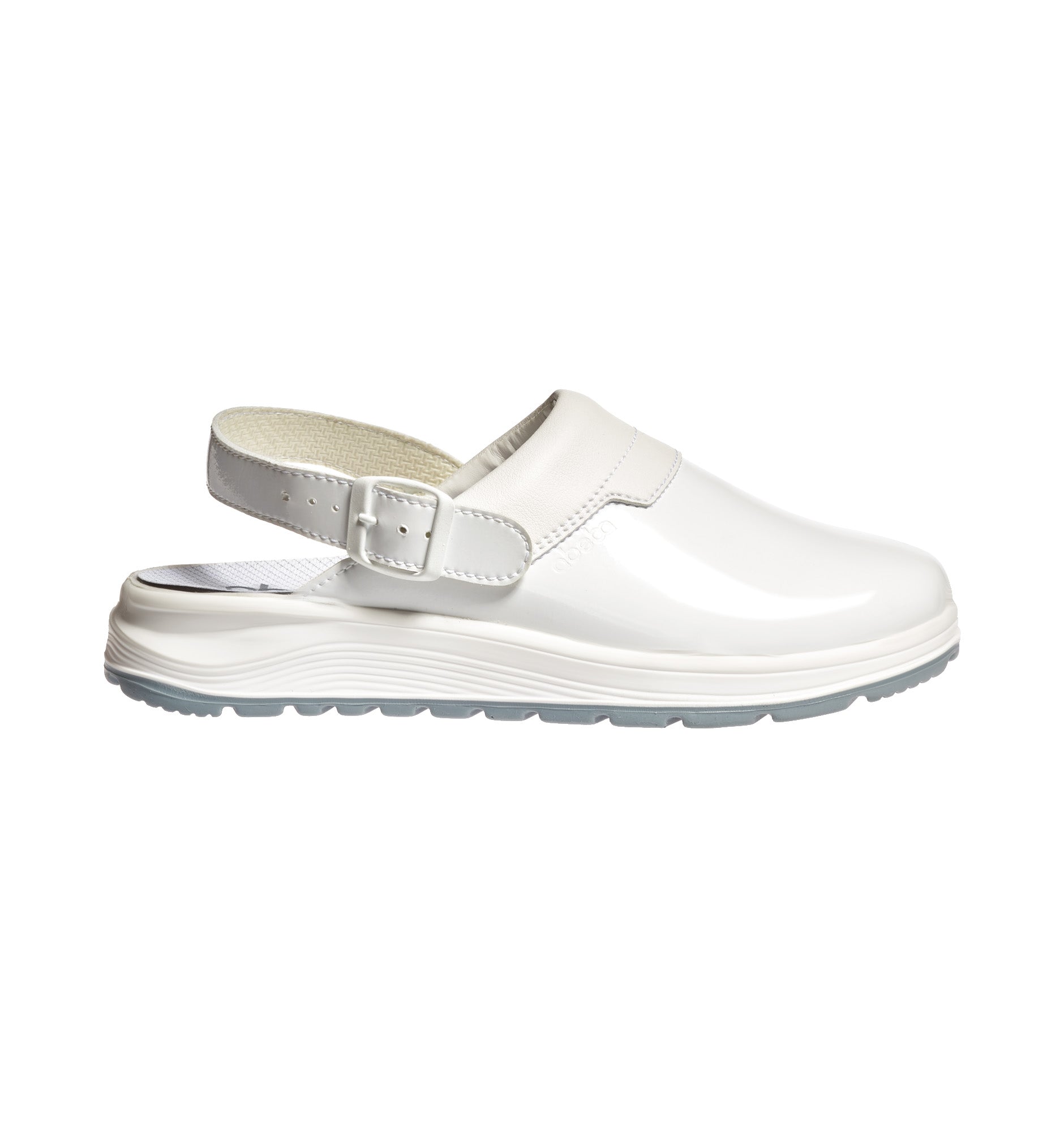 Occupational Shoes Easy Clog Patent - White Microfiber  - Size 7 - 