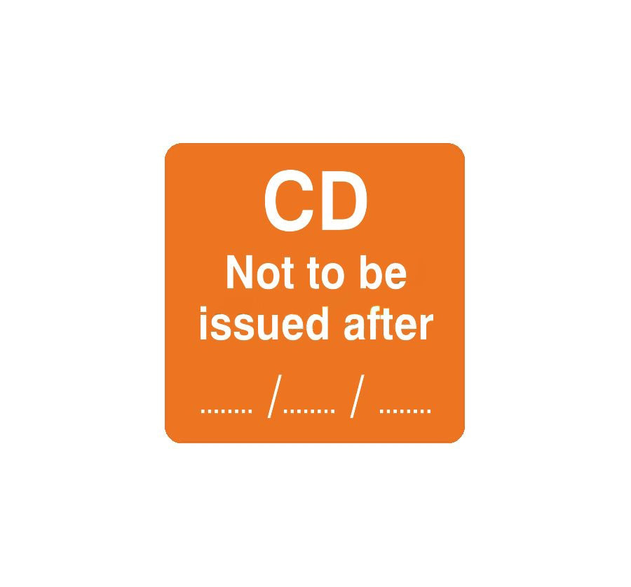 Status® Labels - Controlled Drug Not to be Issued After 36mm x 36mm - Roll of 500