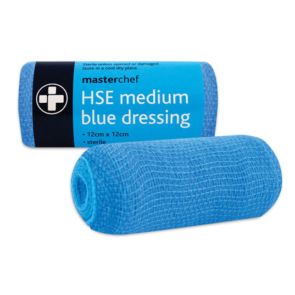 Medium HSE Dressing 12cm x 12cm Unboxed - Blue - Reliance