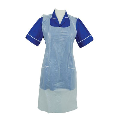 Disposable Polythene Aprons on a ROLL - Pack of 200 in White - 