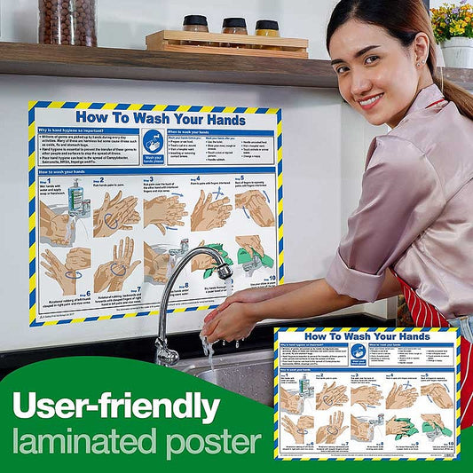 How To Wash Your Hands A2 Laminated Poster - 