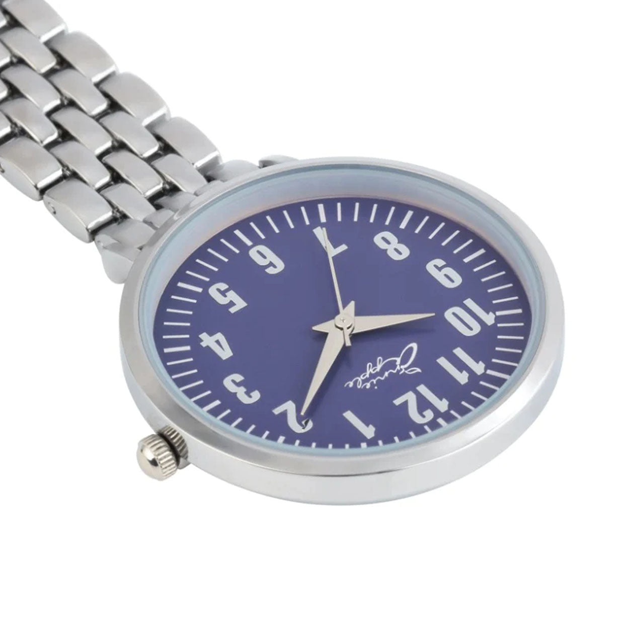 Annie Apple Nurses Fob Watch - Aurora - Navy/Silver - Link - 35mm - Annie Apple