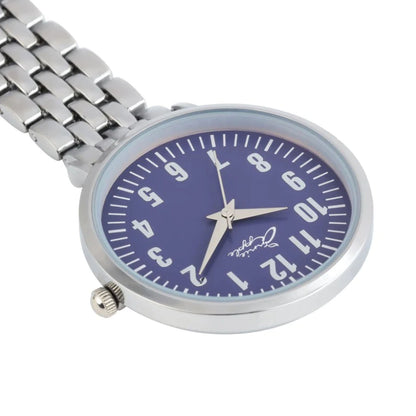 Annie Apple Nurses Fob Watch - Aurora - Navy/Silver - Link - 35mm - Annie Apple