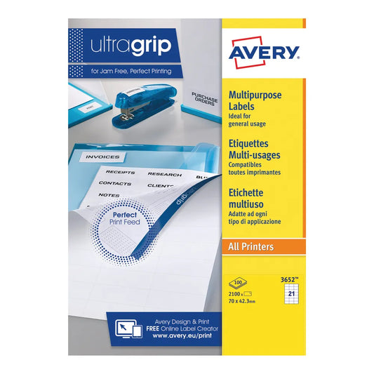 Averyl Multipurpose Lbl 21tv 100 Sht Wht - Vow
