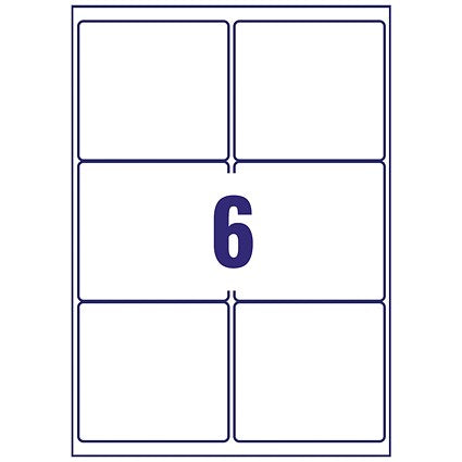 Avery J8166-100 Inkjet Labels, 6 Per Sheet, 99.1x93.1mm, White, 600 Labels - 