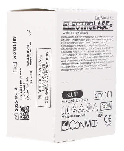 Blunt Electrolase Tips Hyfrecator 2000 - Non-Sterile x 100 - 