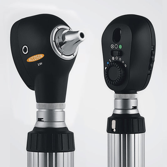 AccoView 500SE Classic Fibre Optic Otoscope and Ophthalmo set - LED 2.5V, Brass C/P - 