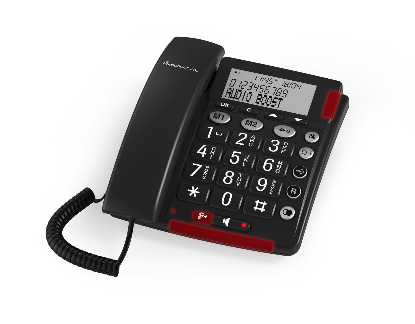 Amplicomms BigTel 48 Plus Black - Corded Phone - Amplicomms