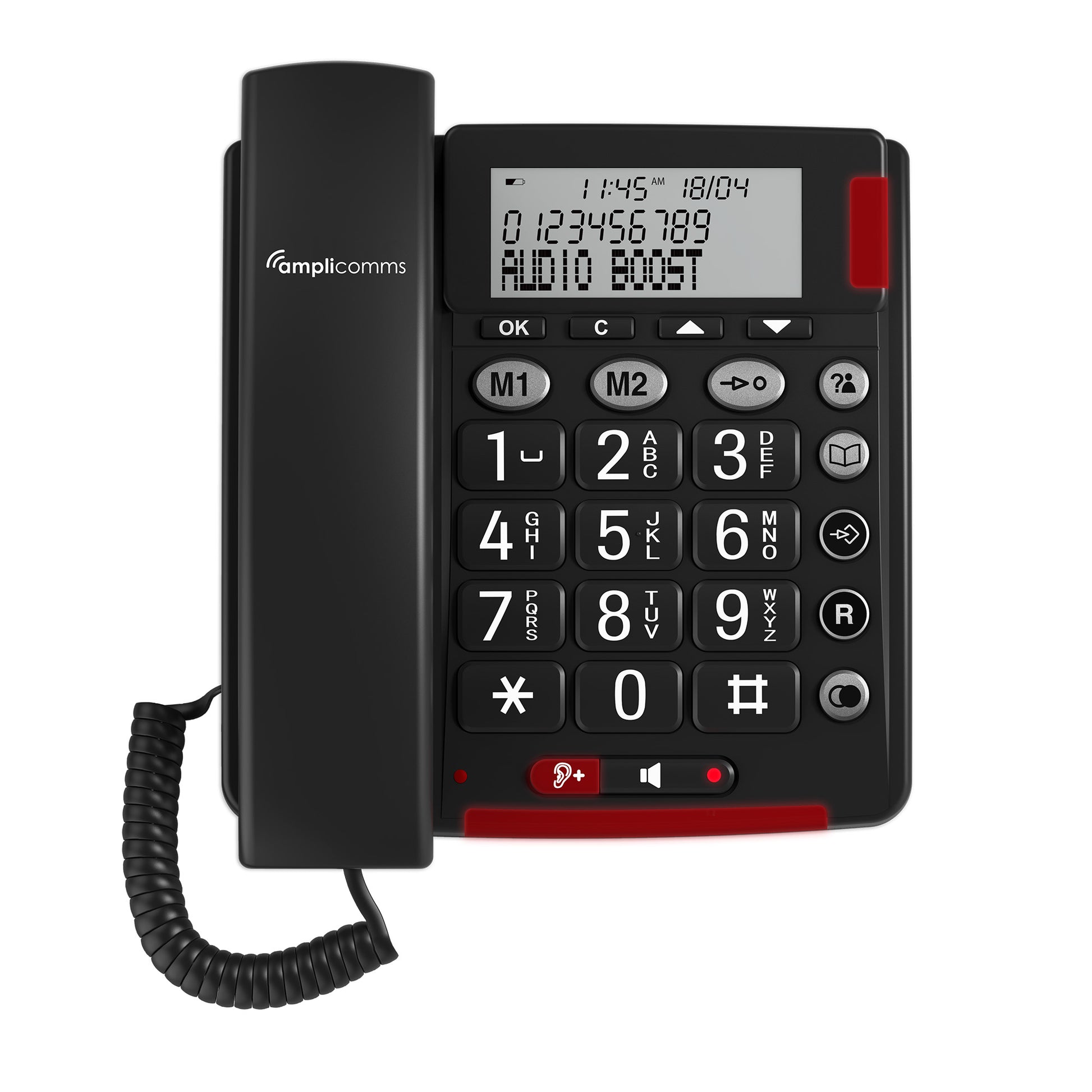 Amplicomms BigTel 48 Plus Black - Corded Phone - Amplicomms