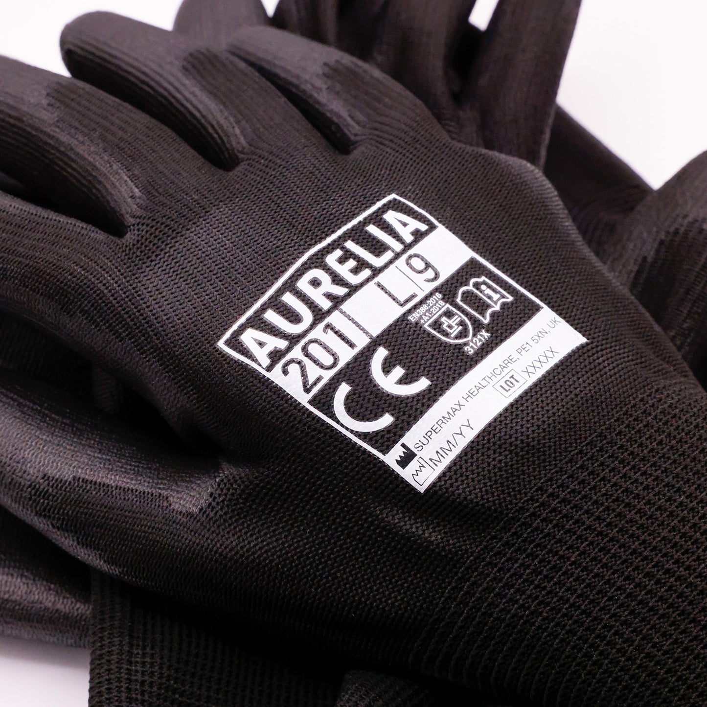 Aurelia 201 - Black PU Palm Coated with Polyester Liner - 